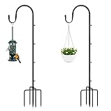 JAKIN 79 Inch Shepherds Hook, 2/3 Inch Thick Rust Resistant Bird Feeder Pole, Shepards Hooks for Outdoor Bird Feeders, Lanterns, Flower Basket