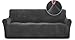 Rose Home Fashion RHF Velvet-Sofa Slipcover,Stretch Sofa Cover, Slipcover for Leather Couch-Polyester Spandex Sofa Slipcover&Couch Cover for Dogs, 1-Piece Sofa Protector(Dark Gray-Extra Wide Sofa)