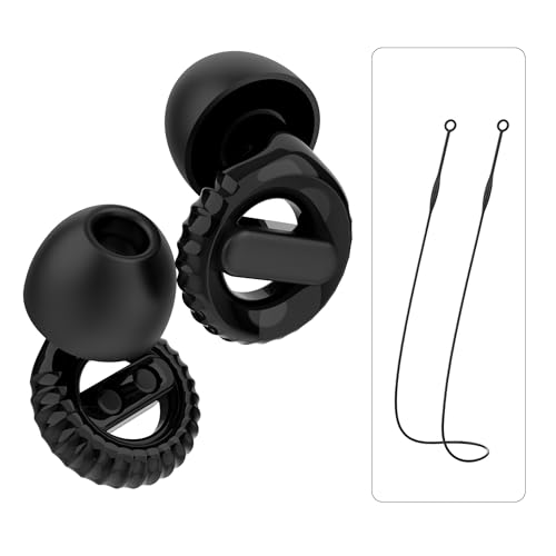 LumiGlow Concert Ear Plugs - 25dB Noise Reduction Reusable Silicone High-Fidelity Earplugs with Magnetic Safety Cord for Concerts, Festivals Airplanes, Musicians, DJs, Sports & Work (Black) -  Shenzhen Fendou Technology Co., Ltd