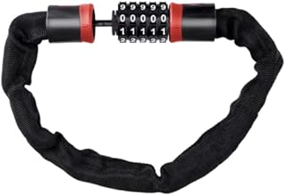 Bicycle Lock Combination Lock 6 mm High Security Chain Lock with 5-Digit Code, Hardened Steel Weatherproof Bike Lock for Bicycle, Motorcycle, Scooter (600mm/blk)