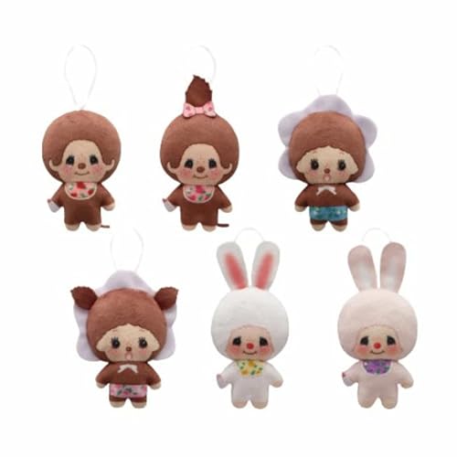 モンチッチ お花柄ぬいぐるみちゃーむ 全6種コンプリートセット サイズ約8cm