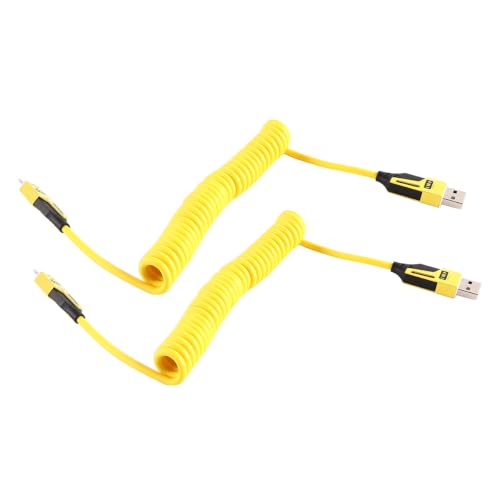 NYLIX Câble enroulé 2 pièces câble de Charge Rapide USB 4-en-1 1,5 m / 65 w pour Voitures, Voyages, Bureau et Usage Quotidien