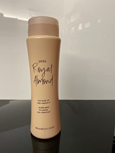 JAFRA ROYAL ALMOND RICH BODY OIL WITH VITAMIN E 250 ML 8.4 FL. OZ. ACEITE PARA EL CUERPO CON VITAMINA E.