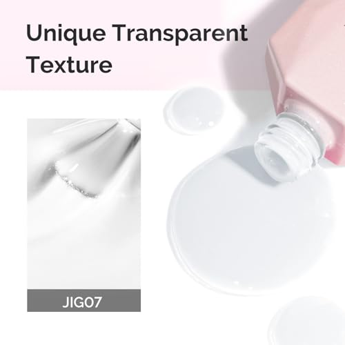 Image of MelodySusie White Gel Nail Polish, 0.5Fl.oz Jeweliver Jelly Gel Polish Translucent Nude Natural Color Soak Off UV LED Light Cure Gift Nail Art Manicure DIY at Home JIG07