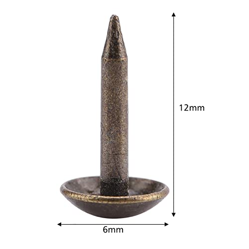 100 clavos gruesos de hierro, 6 x 12 mm, fijadores para tapicería, ideales para muebles, puertas de madera y tambores grandes miniatura 2