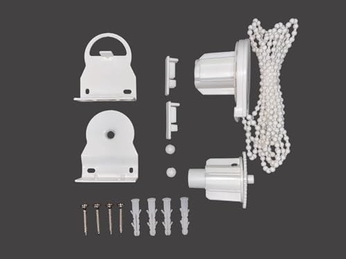 Image of Roller Blinds Brackets Accessories Kit | 6 Gear Roller Mechanism for 38 MM Roller Poles Mechanism with 2 End Caps and 2 Chain Stopper for 38mm Blinds