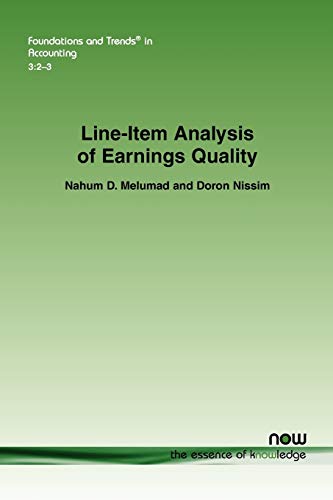 Line-Item Analysis of Earnings Quality (Foundations and Trends(r) in Accounting)
