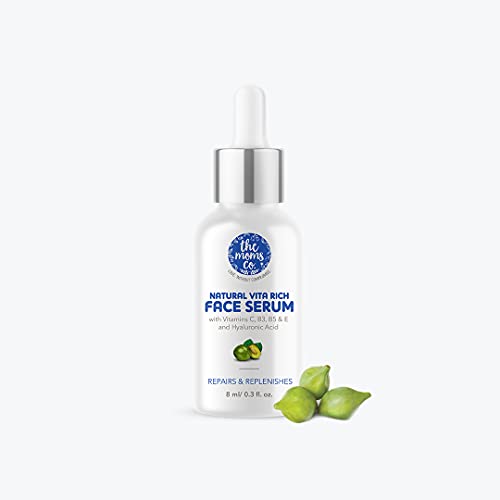 The Moms Co Natural Vita Rich Face Serum For Women & Men with Vitamins C, B3, B5 & E and Hyaluronic Acid- 8 ml