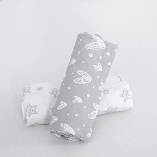 Cot Bed Fitted Sheets(140x70cm) 2 Pack, 100% Cotton Jersey Sheets for Standard Cot Mattress, Ultra Soft and Breathable Toddler & Baby Bed Sheets, White & Grey Print
