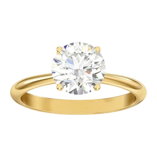 1CT-3CT Round Cut Moissanite Solitaire Ring Ring 10K 14K 18K White/Rose/Yellow Gold Halo Moissanite Ring Round Brilliant Moissanite Women's Engagement Proposal Ring