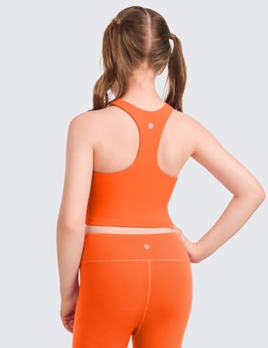 Image of CRZ YOGA Girls Butterluxe Double Lined Crop Tank | Dance, Extremely Soft, Tight Fit, High Neck, Athletic, Sleeveless Tops for Teen