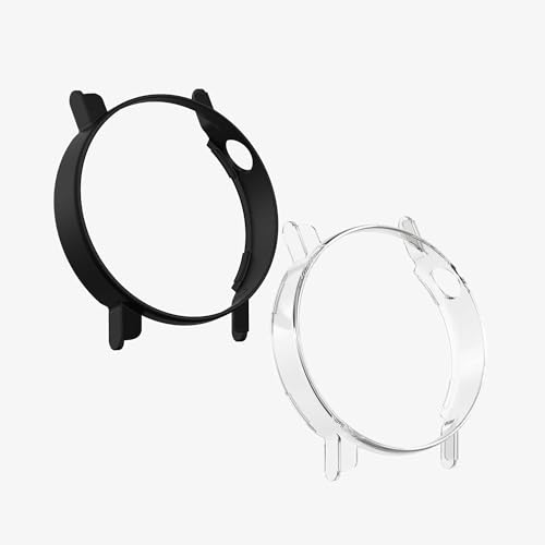 kwmobile Cases Compatible with CMF by Nothing Watch Pro 2 (D398) - Set of 2 Fitness Tracker Screen Protectors - Black/Transparent