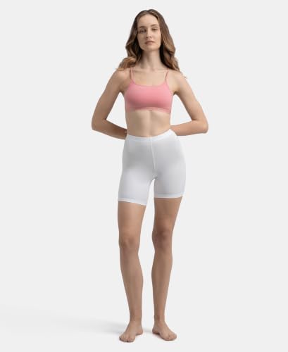 Image of Jockey 1351 Women's Super Combed Cotton Elastane Stretch Multiway Styled Crop Top with Adjustable Straps and Stay Fresh Treatment, Full-Coverage Bra