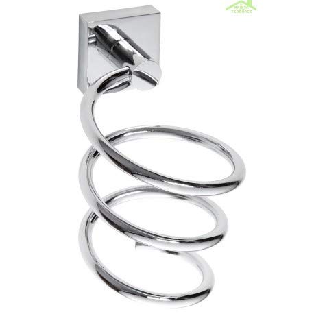 Support sèche-cheveux mural BEMETA chrome design spirale pour rangement de salle de bain