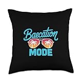 Baecation Mode Couples Tropical Vacation Vibes Throw Pillow