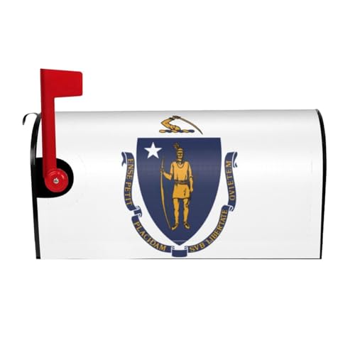 Protezione per cassetta postale magnetica alla moda con bandiera dello stato del Massachusetts, impermeabile, stampa personalizzata per cassette postali