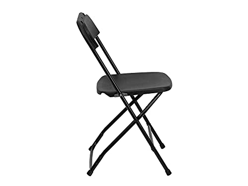Image of Flash Furniture Hercules Series Plastic Folding Chair - Black - 650LB Weight Capacity Comfortable Event Chair - Lightweight Folding Chair