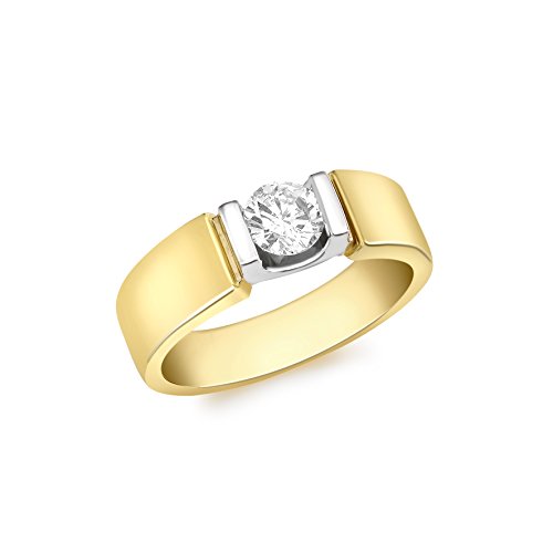 Image of Carissima Gold Women's 18 ct Yellow Gold 0.50 ct Single Diamond Matte Ring - Size P