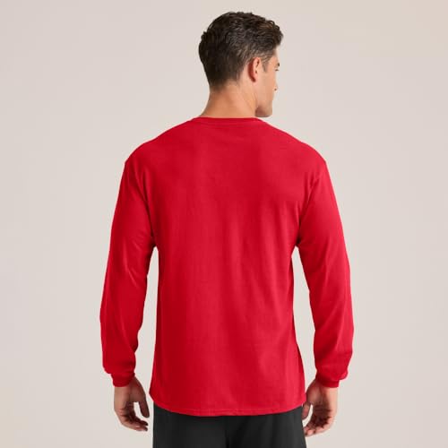 Soffe Mens Long-Sleeve Cotton T-Shirt, Black, Medium