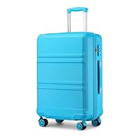Kono Suitcase Lightweight ABS+PC Hard Shell Hand Luggage Trolley Travel Cabin Carry-on with TSA Combination Lock and 4 Wheels (20, Blue)