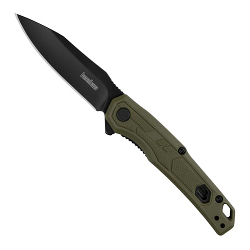 Image of Kershaw Appa Folding Tactical Pocket Knife, Assisted Opening, 2.75 inch Blade and Olive Handle, Small, Lightweight Every Day Carry