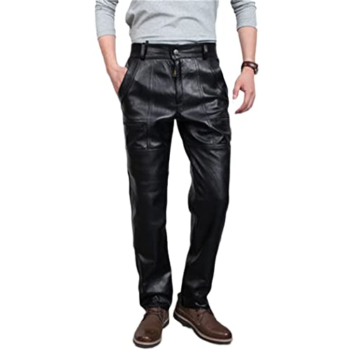 Pantalon de moto en cuir véritable coupe-vent et ample