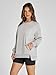 Glamaker Oversized Sweatshirt for Women Crew Neck Sweatshirts Long Sleeve Pullover Fall Fashion Y2k Clothes 2024 Grey M