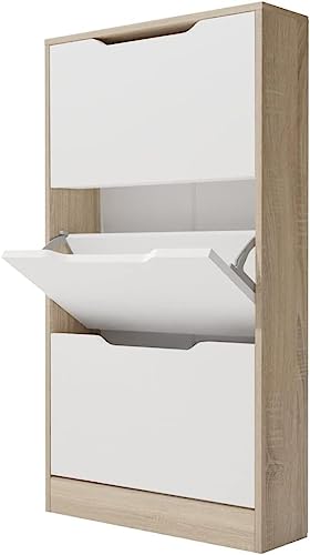 hanking planet Mueble Zapatero 3 Puertas, Capacidad 9 Pares Aprox. Acabado Color Madera Puertas...