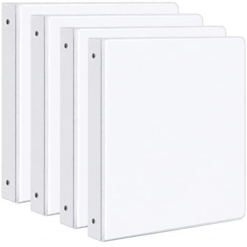 Image of ausurme Ring Binders 4 Pack White 2.5 cm Round Ring A4 Size File