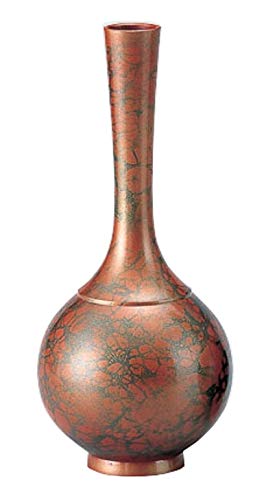 Amazon.co.jp: 竹中銅器 花器 赤金 幅10X奥行10X高さ23cm 銅製花瓶 玉