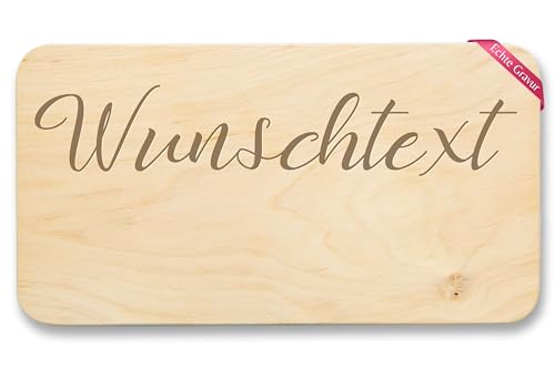 Frühstücksbrettchen Holz Natur - Wunschtext Gravur Personalisiert I Personalisiertes Geschenk - 22x12 - Holz - personalisierte geschenke holzbrettchen zum gravieren selbst...