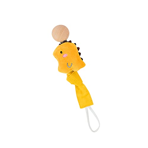 Image of Pacifier Chain Soft Cotton Strap with Clip, Pacifier Holder and Leash for Boys Girls Fits Baby Teethers and Toys Gift (Dinosaur)