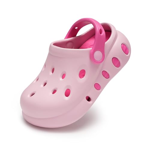 Stelle Garden Clogs for Girls Boys Slip on Sandals Kids Water Shoes Classic Slides Slippers Beach Indoor Outdoor(Little Kids/Big Kids)(Strawberry Milkshake 11ML)