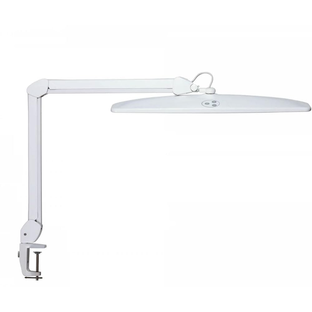MAUL Lampada da tavolo MAULexplore LED dimmerabile bianca con morsetto