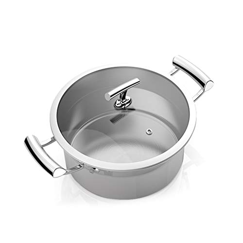 Pentole per stufati e brasati Pentola in Acciaio Inox 304 pentola Antiaderente pentola Antiaderente pentola Ramen pentola Piccola fornello a induzione Cottura a Gas Applicazione 22cm