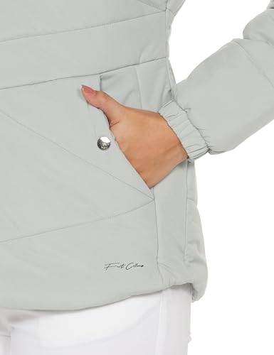 Image of Qube By Fort Collins Women's Medium-Length Bomber Jacket with Detachable Hood Stylish Winterwear for All-Day Comfort |Material: Nylon