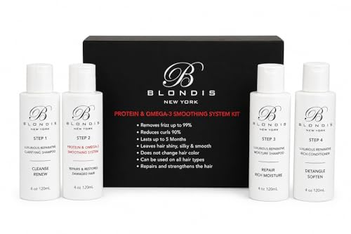 BLONDIS New York Multi Protein & Omega 3 Hair Treatment Kit for All Hair Types – Formaldehyde Free