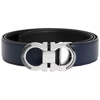 Salvatore Ferragamo Engraved Gancini Adjustable reversible Leather Belt Size 110IT
