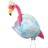 Ylinge Trajes de flamenco de Pascua, disfraz de flamenco para porche, estatua de huevos, ropa de patio, adornos para exteriores, césped, jardín, decoración no incluida (huevos de Pascua)