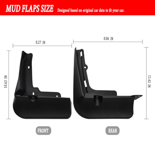 Image of Mud Flaps Mud Guards Fit for Toyota Sienna /Granvia 2021-2022, Front & Rear Mud Splash Guards Accessories - 4 Pc, Black