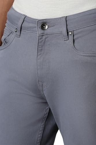 Image of Louis Philippe Men's Comfort Fit Mid Rise Smart Fit All Day Comfort, Premium Twill Jeans