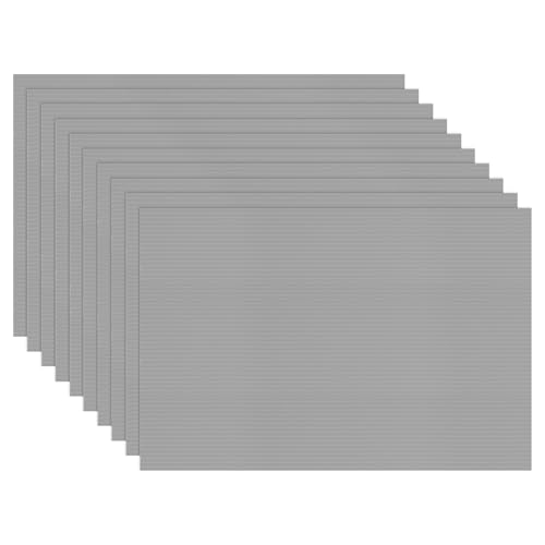 M METERXITY 10 Paquetes De Láminas De Plástico Corrugado, 12 Pulgadas X 16 Pulgadas Pizarra Corrugada Impermeable En Blanco Para Letreros De Jardín De Venta De Garaje [3mm De Grosor, Gris]