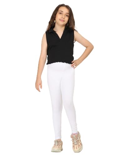 Image of ZION Leggings for Girls - Cotton Regular Fit Ankle Length | Soft & Comfortable | Perfect for Every Occasion - School, Play & Beyond | Multiple Sizes & Colors
