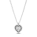 Produktbild PANDORA Timeless Funkelnder Herz-Strahlenkranz Anhänger-Halskette aus Sterling Silber mit Zikkonia Steinen, Größe 45cm, 393099C01-45