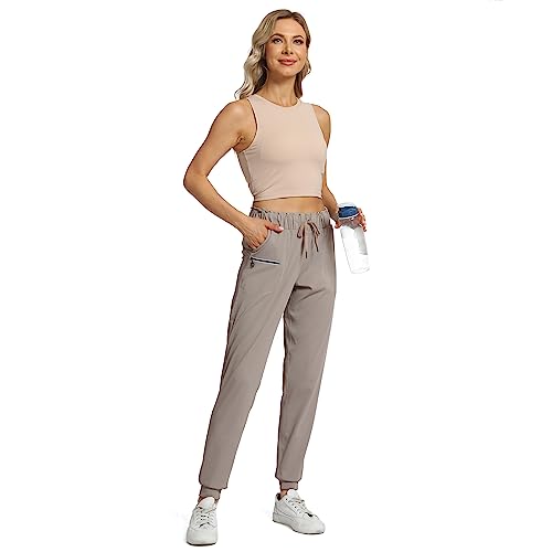 Image of Haowind Joggers for Women with Pockets Elastic Waist Workout Sport Gym Pants Comfy Lounge Yoga Running Pants