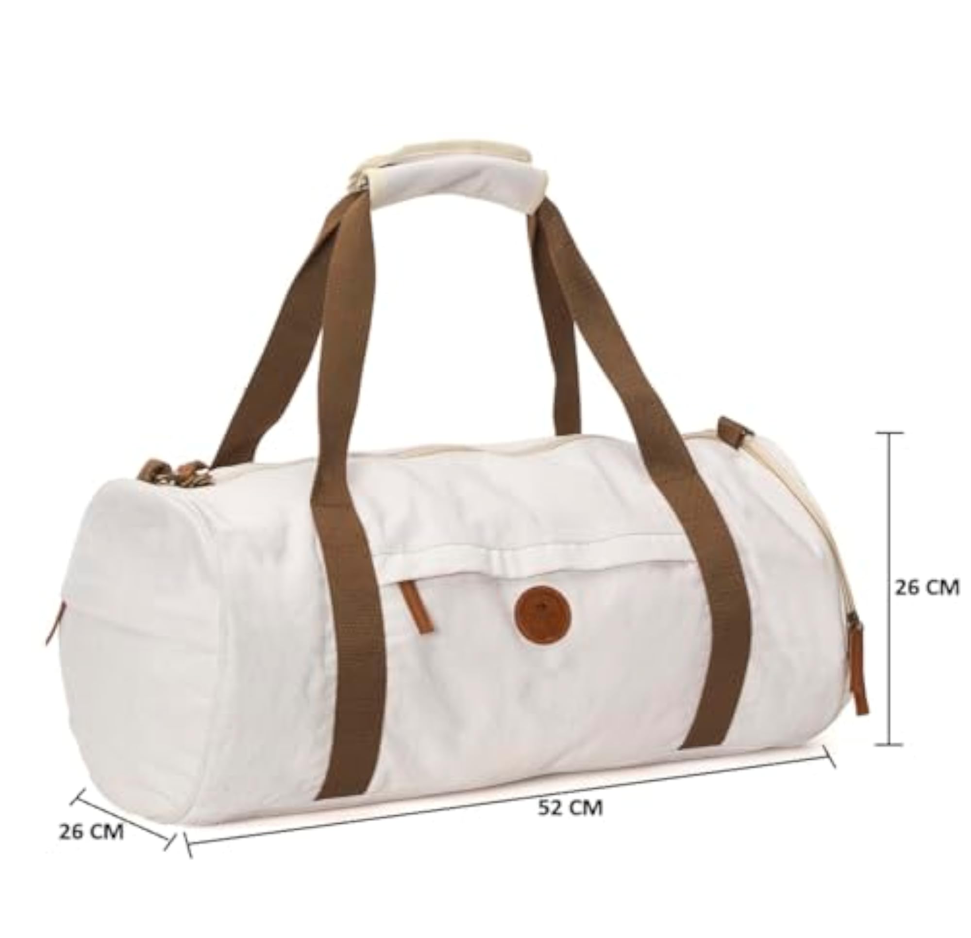 Canvas Duffle Bag with Contrast Straps, Large