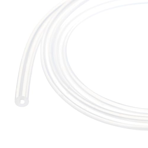 Image of 1m(3.3ft) 2mm(0.08 inch) ID x 6.4mm(1 /4 inch) OD Silicone Tubing Clear Industrial Plastic Tubing Pure Silicone Hoses for Pump Siphoning Draining Irrigation Brewing