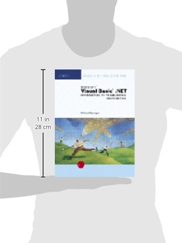 جانب view of the book Microsoft Visual Basic .NET with a ruler showing dimensions