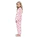 HXshaoye Fashion Pink Butterfly Plush Pjama Set 2 PCS Pjs Set Sleepwear Long Sleeve Top with Bottom para ninas 10-12