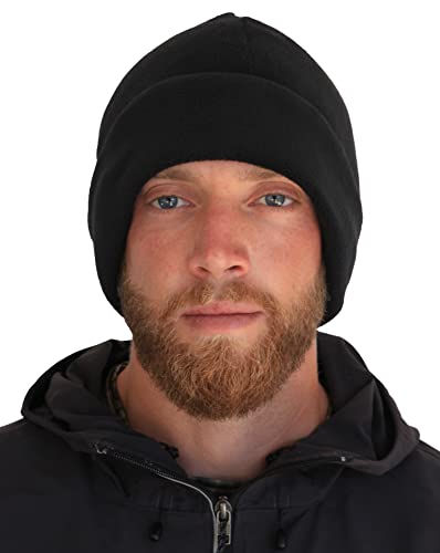 Heat Factory Fleece Beanie Hat with Heat Warmer Pockets, Black
